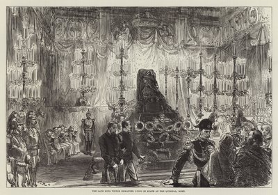 Le défunt roi Victor Emmanuel en état au Quirinal, Rome - Sir John Charles Robinson